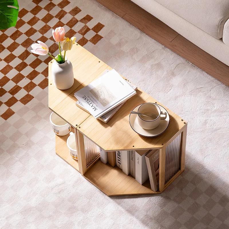 طاولة قهوة الروطان مع زجاج مخدد، طاولة جانبية بسيطة للمساحات الصغيرة، أثاث غرفة المعيشة باللون الأسود وابي سابي، حديث قديم #3