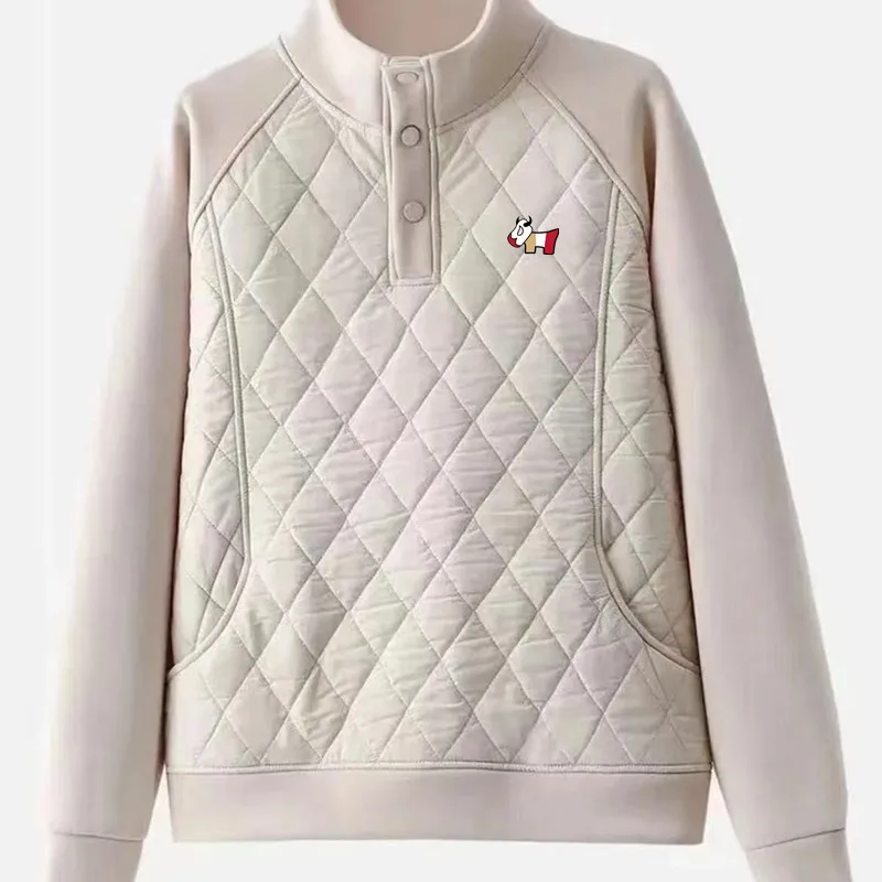 

신상inq너ilang Luxury Brand Golf Jacket Anew Женская одежда для гольфа Осень Зима 2024 Короткая стеганая куртка Повседневный джемпер для гольфа Женская одежда для гольфа