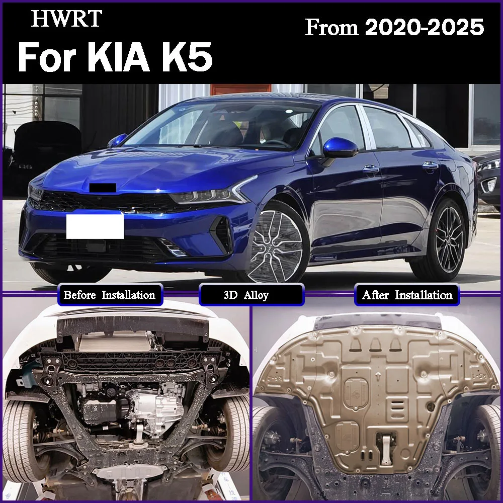 

For KIA K5 2020-2025 2.0L 1.6L Car Accessories Black Under Engine Guard Mudguard Board Splash Shield Mud Fender Plate Panel