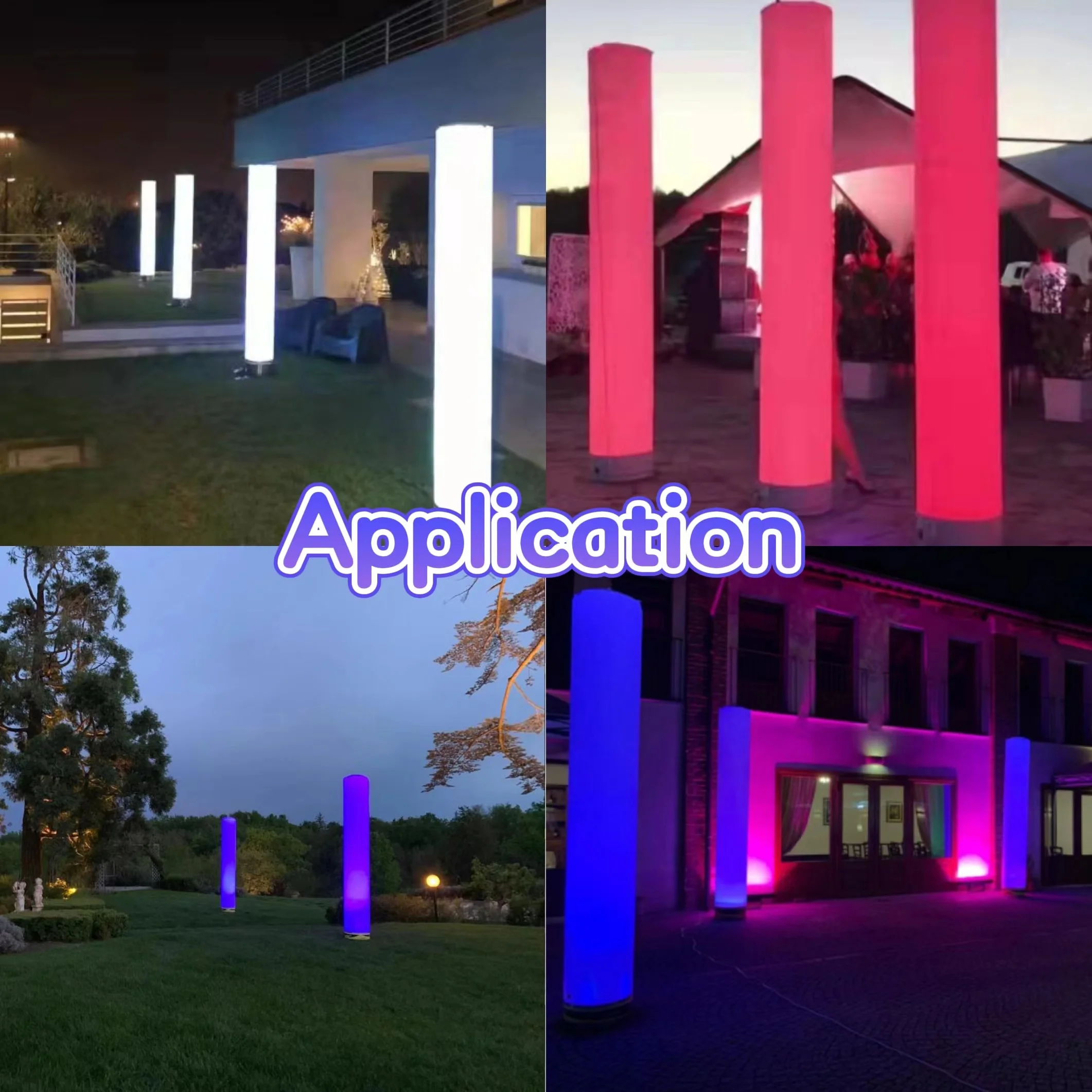 Waterproof IP65 6X18W 4IN1 RGBW  Battery Powered Wireless LED Stage Inflatable Light for Wedding Party Air Column Light