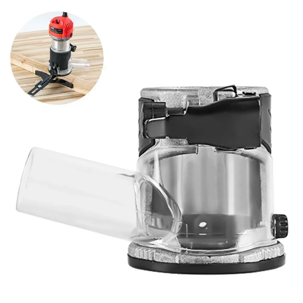 Base de routeur plongeante pour machine à tailler, couvercle anti-poussière, support de fraisage en bois pour rainurer les accessoires d\'outils