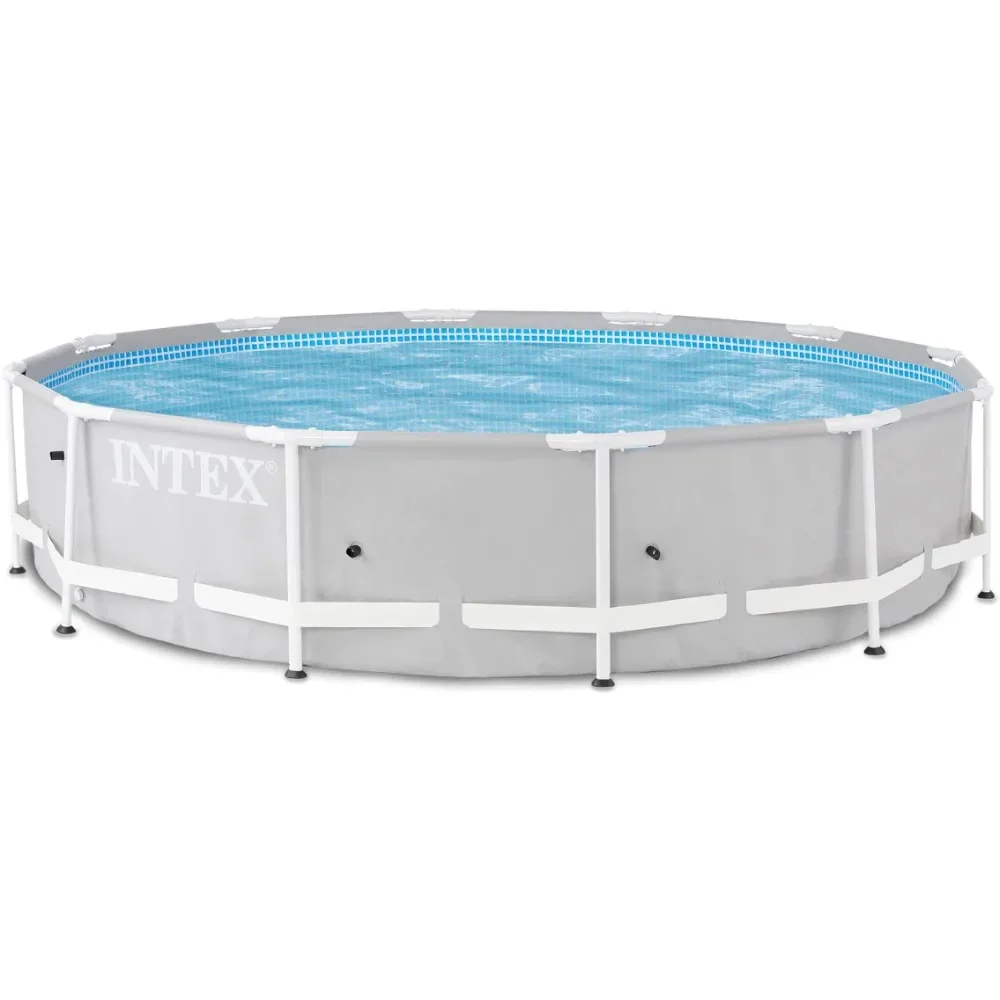 Outdoor 12 foot x 30 inch Prism frame 6-person outdoor circular above ground swimming pool,easy to set up(excluding filter pump)