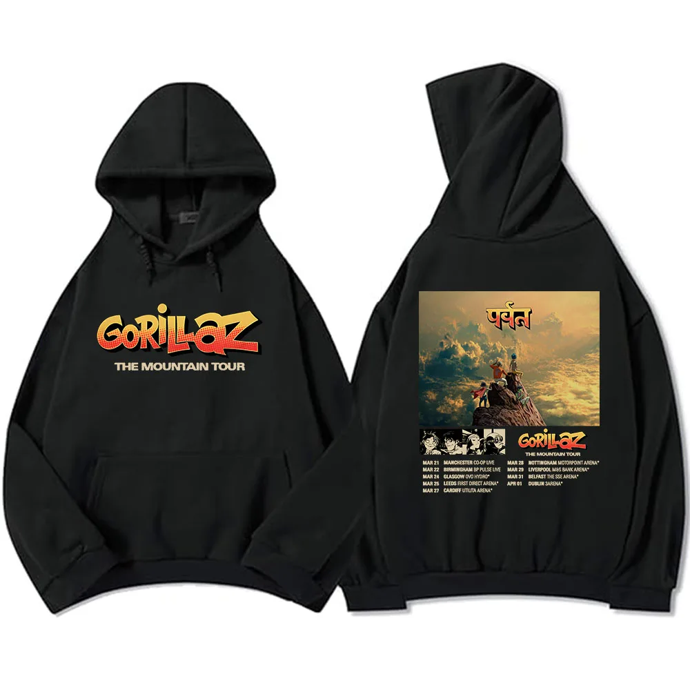 

Heavy Mental Gorillazs 2026 Tour Hoodies Fashion Long Sleeve Hooded Sweatshirts Autumn Winter Fleece Male Pullovers Streetwear