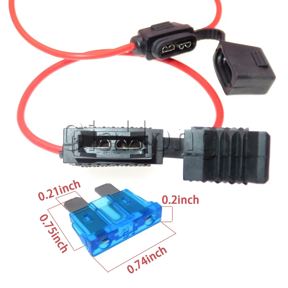 1 Set Middle AC Assembly Car Blade Fuse Box In-line AWG Wire Copper 14AWG 17AWG Medium Size Auto Waterproof Fuse Holder