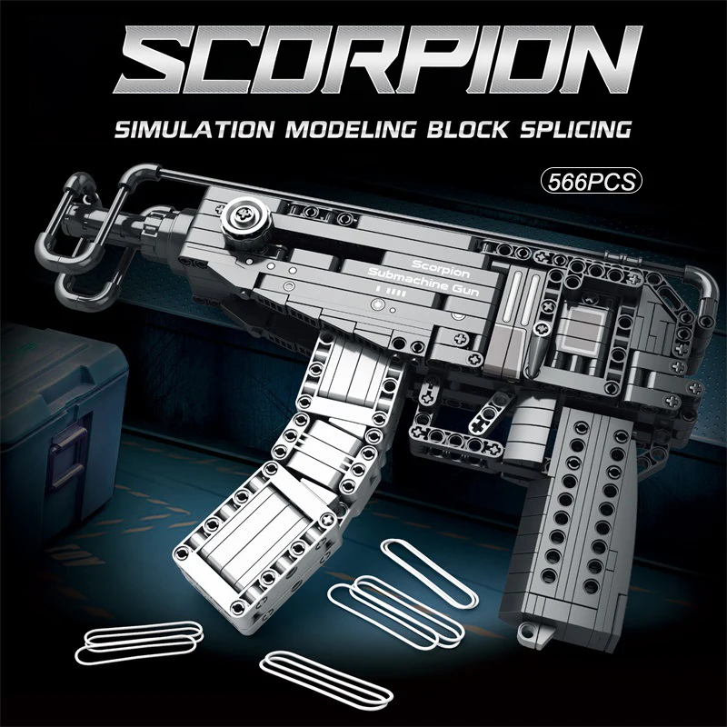 Czech CZ-91S Scorpion Assault Pistol Building Blocks Military Weapons Firearms Bricks Adult Kids Ideas DIY Toys WW2 Gun Set