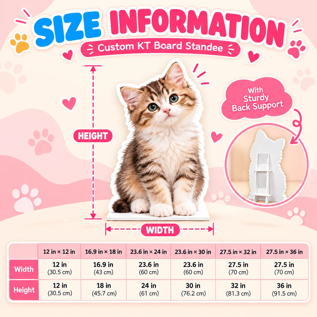 Custom Pet KT Board Stand Personalized Pet Photo Shape Display Stand with Back Support High Definition Printed Ornament Wedding