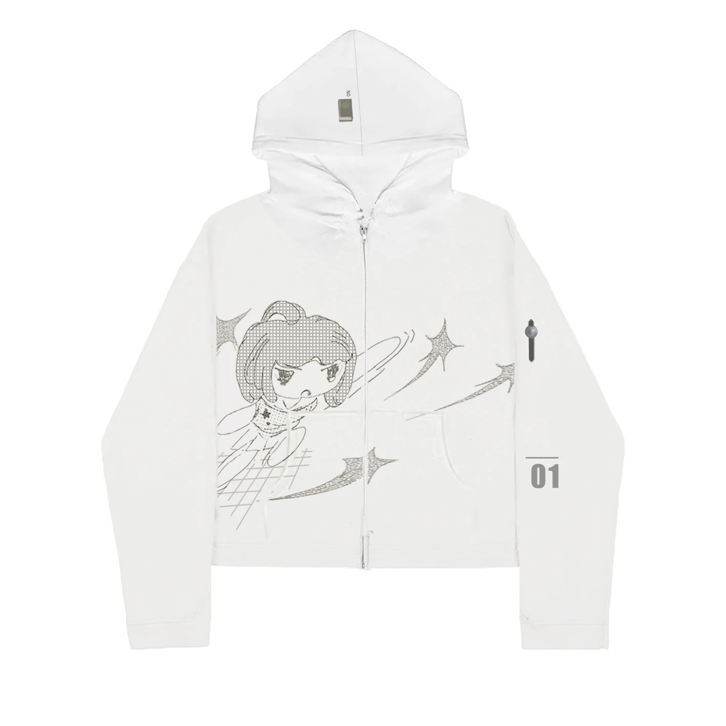 

Wearable Hoodie Sweatirt Street Sle ort Length Long Sve Cotton 00% Zipper Closure Cartoon Anime Street Faion
