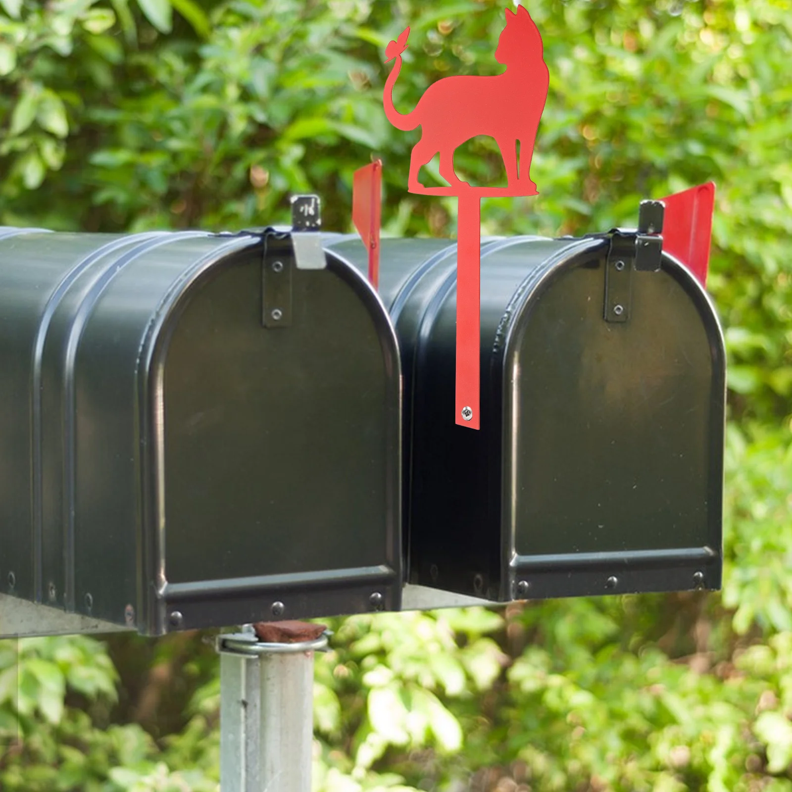 

Iron Cat Shape Mailbox Ornament Outdoor Stake Flag Decoration Garden Mailbox Pick Durable Metal Mail Box Insert Picks