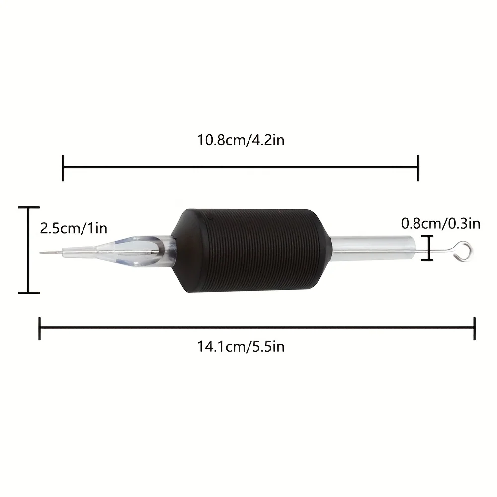 5-20 قطعة 25 مللي متر المتاح الوشم القبضات أنبوب الأسود سيليكون الوشم القبضات مع نصائح واضحة 3R 5R 7R 9R البلاستيك 1 بوصة قبضة الوشم #2