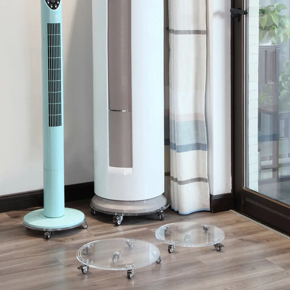 

1Pcs Movable Flowerpot Holder Round Design Transparent Material Durable Practical Easy to Clean Moveable Flowerpot Tray