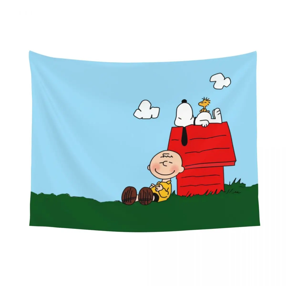 Custom S-Snoopys Tapestry Home Decor Hippie Wall Hanging Charlie Brown Anime Tapestries for Living Room