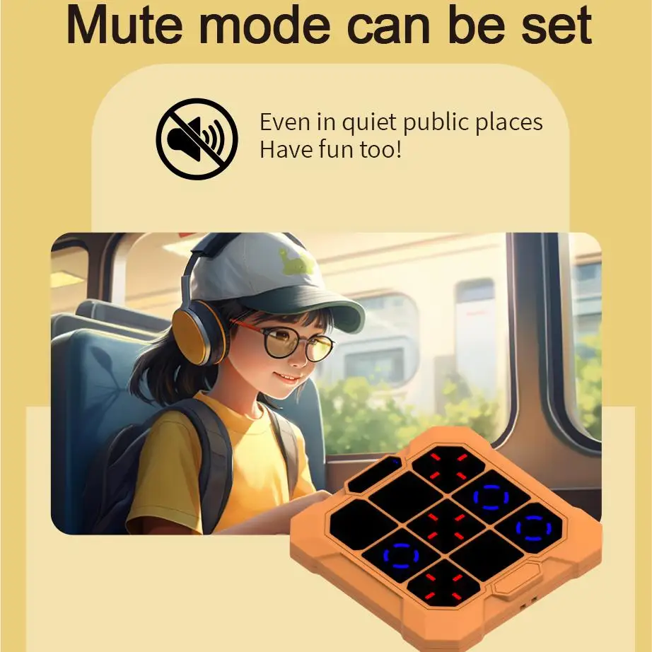 Intelligent Tic Tac Toe Board Game with Silent Mode Electronic Toy Gifts Memory Training Portable Travel Games For Kids Adults