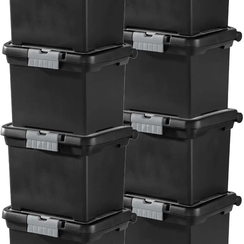 

Lockable File Box Organizer with Handle and Clear Lid (8 Pack)