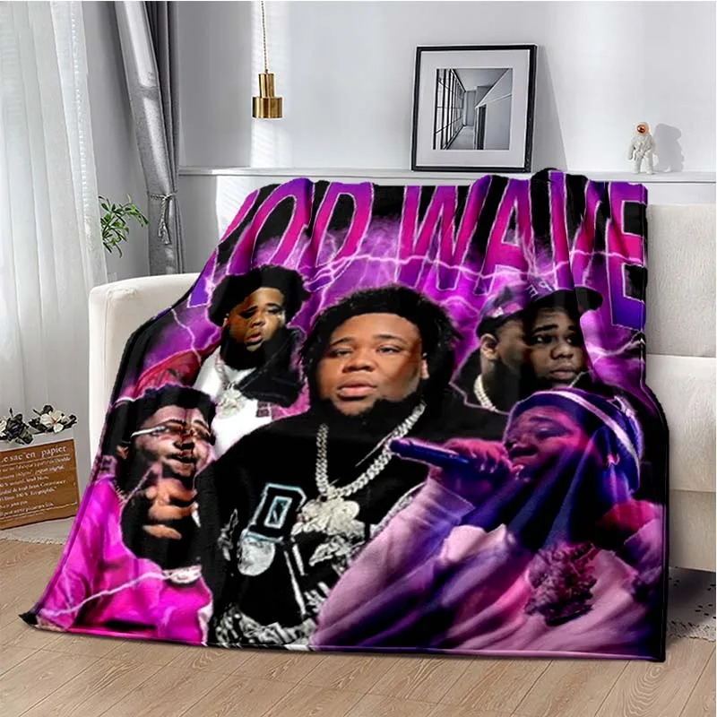 Hip Hop Rapper Blanket Rod Wave Flannel Blanket Soft Warm Throw Bedroom Decor Napping Couch Sofa Bed Chair Cover for Boys Girls