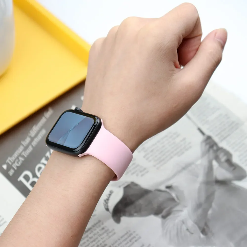 Silicone Band For Apple Watch strap 44mm 45mm 40mm 41mm 42-38mm 45 mm sport bracelet iwatch series 8 7 6 5 4 3 SE 9 Ultra 2 49mm