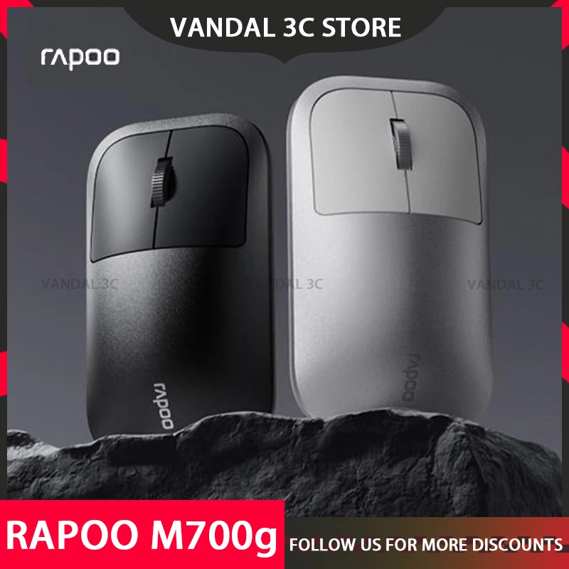 Rapoo M700g Mouse Wireless Bluetooth Three Mode Aluminium Alloy Paw3220 Lightweight 2400dpi Accessories For Computer/Laptop