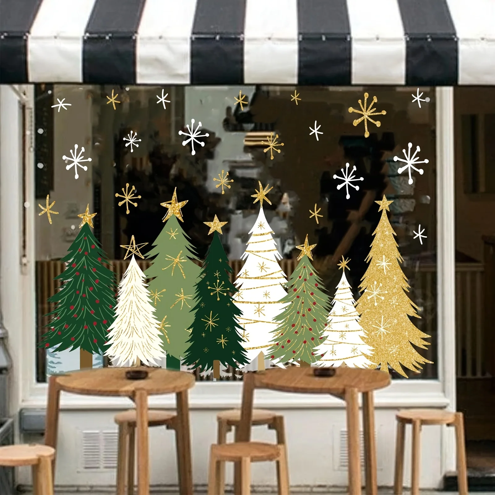 3 buah stiker jendela bertema - Snowflake Window Decal ulasan dan harga