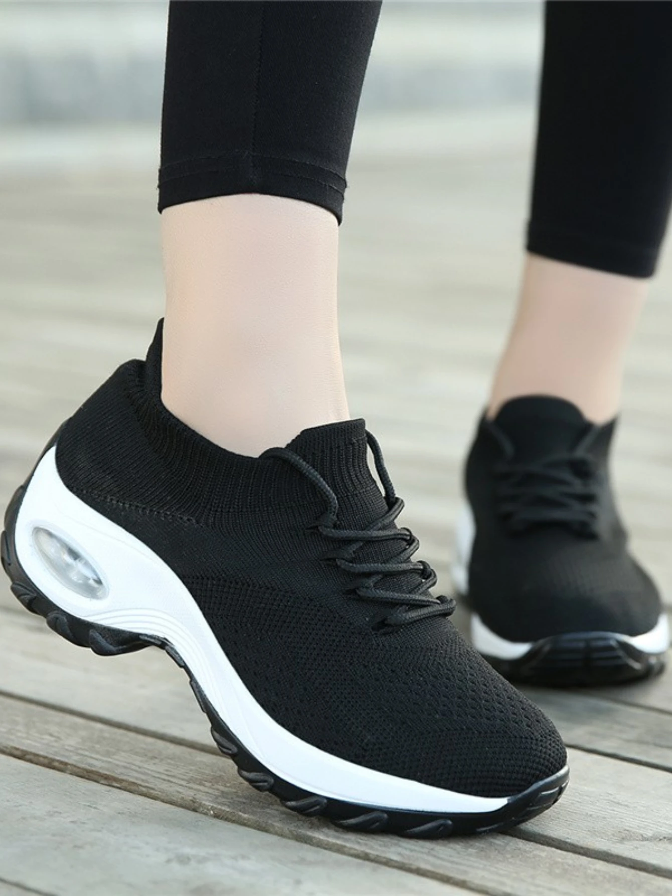 Women Air Cushioned Sports Shoes Outdoor Running Lightweight Height Increasing Sneakers Air Mesh Trainning Shoes Dropshipping