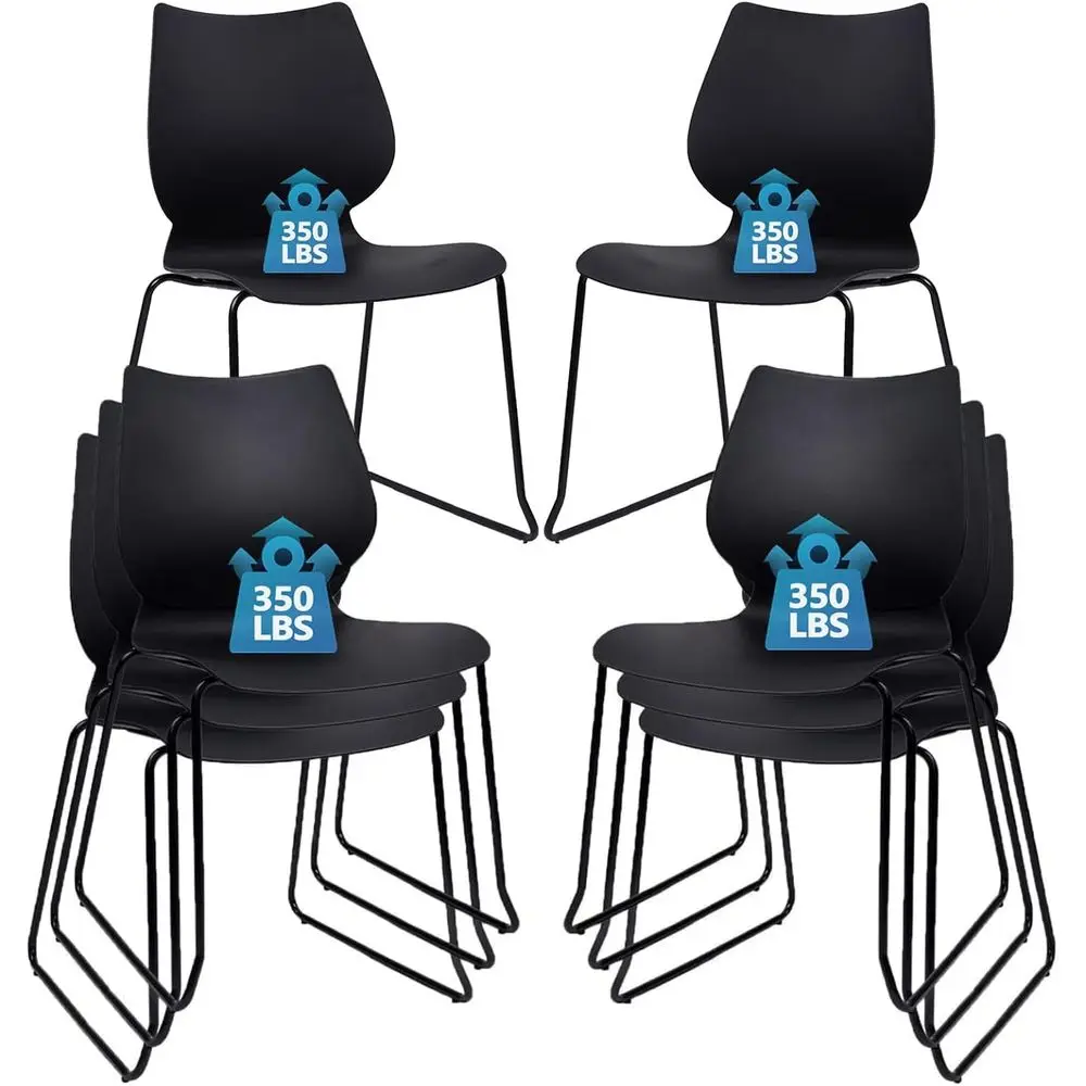 

Ergonomic Stackable Office Chair with Lumbar Support and Metal Legs, Ideal for Conference Rooms, Schools, and Churches, Set of 8