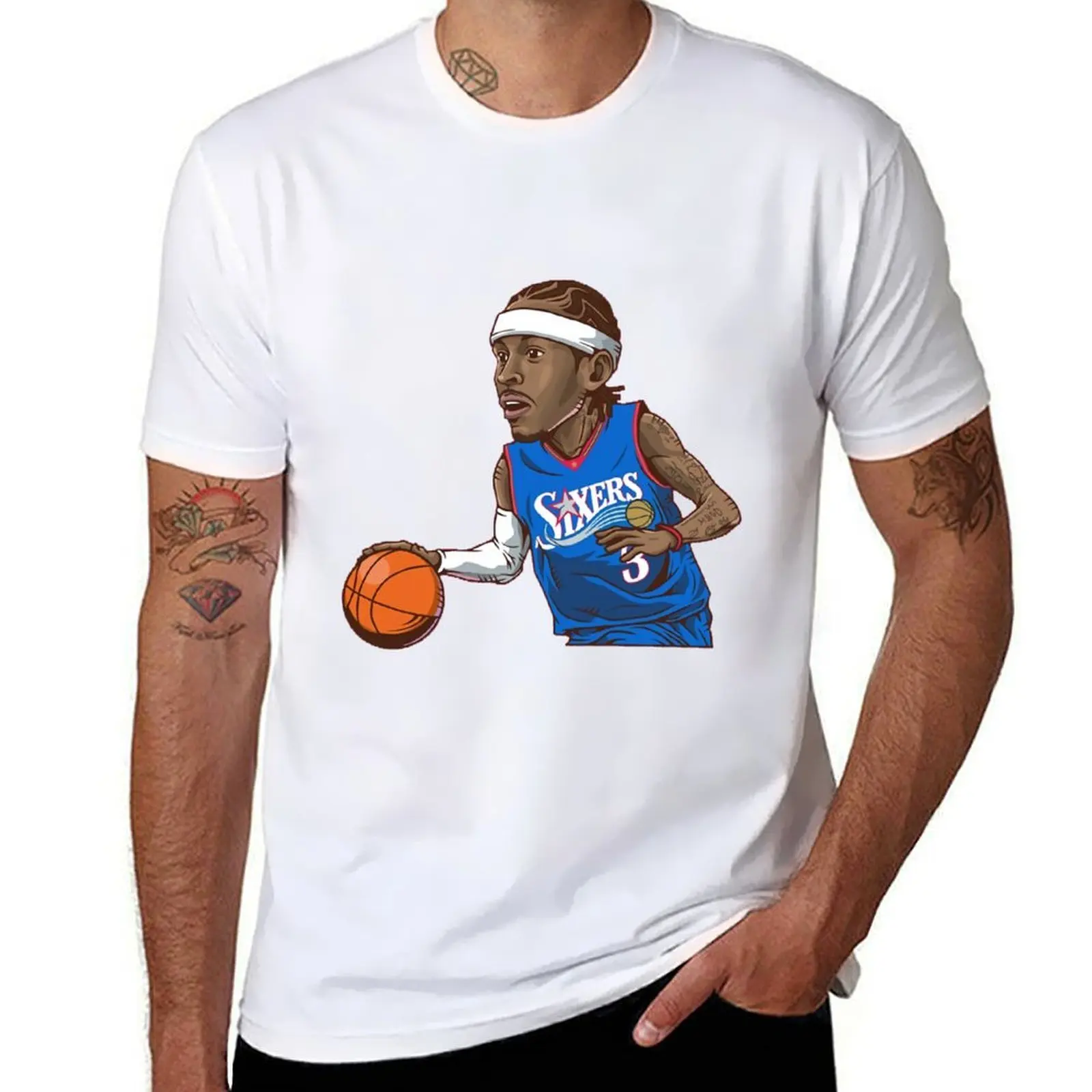 

Allen Iverson 3 Art Chibi T-Shirt men t shirt cotton 100% t shirt man plain T-Shirt