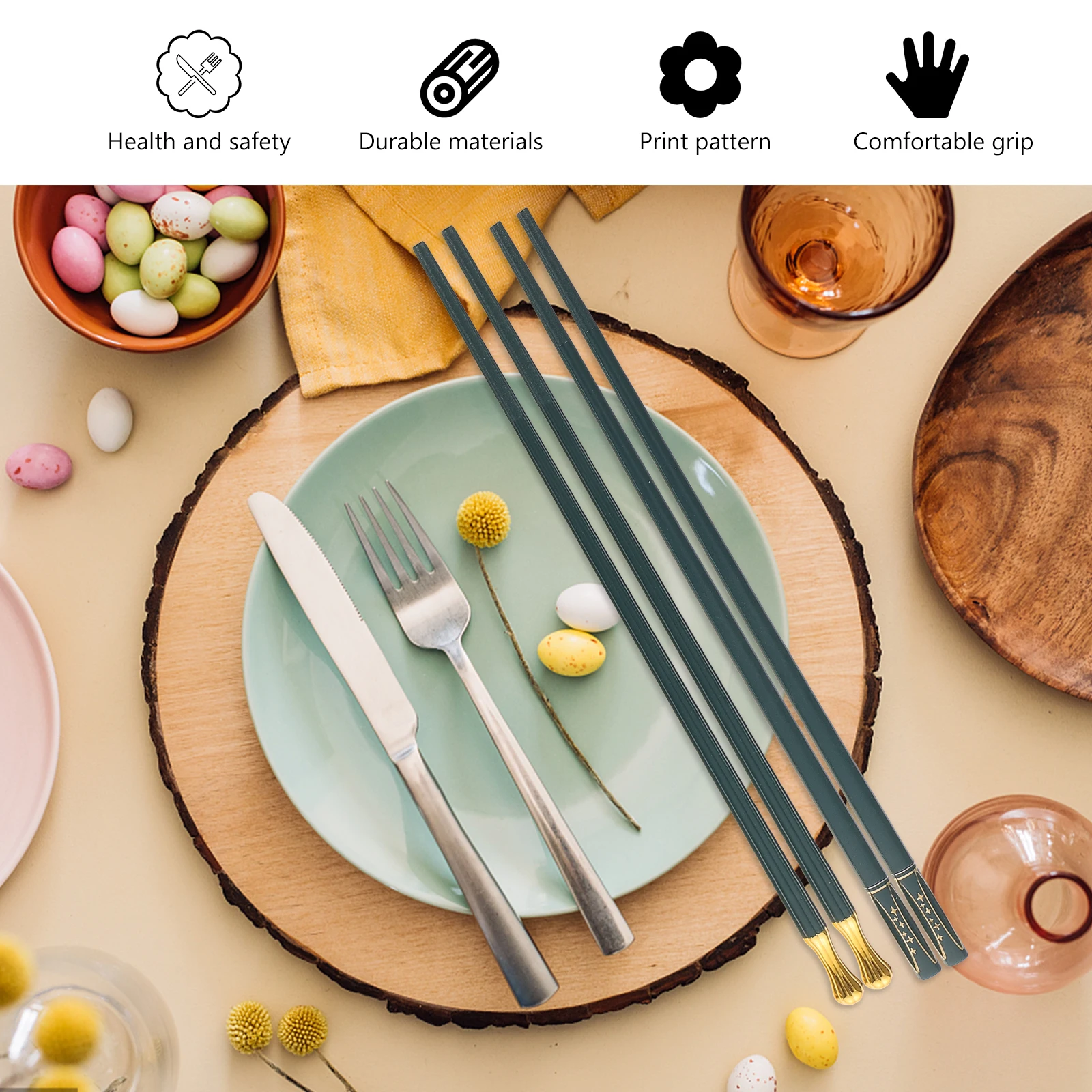 

8 Pairs Anti-slip Fiberglass Chopsticks Japanese Household Tableware Elegant Chinese Sushi