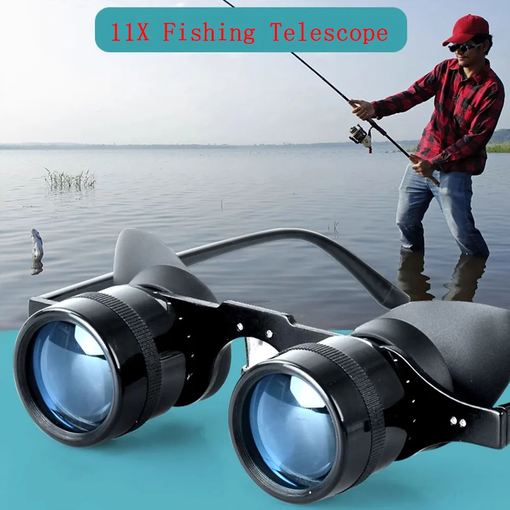 11X Portable Hands-free Binocular Fishing Glasses Magnifier Loupes Optics Binoculars Telescope for Opera Theater Concert Sport