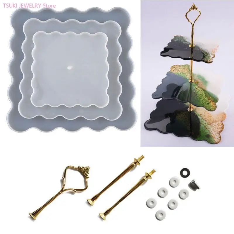 

62KE Square Fruit Platter Epoxy Resin Casting Molds for Making Home Decor Gift
