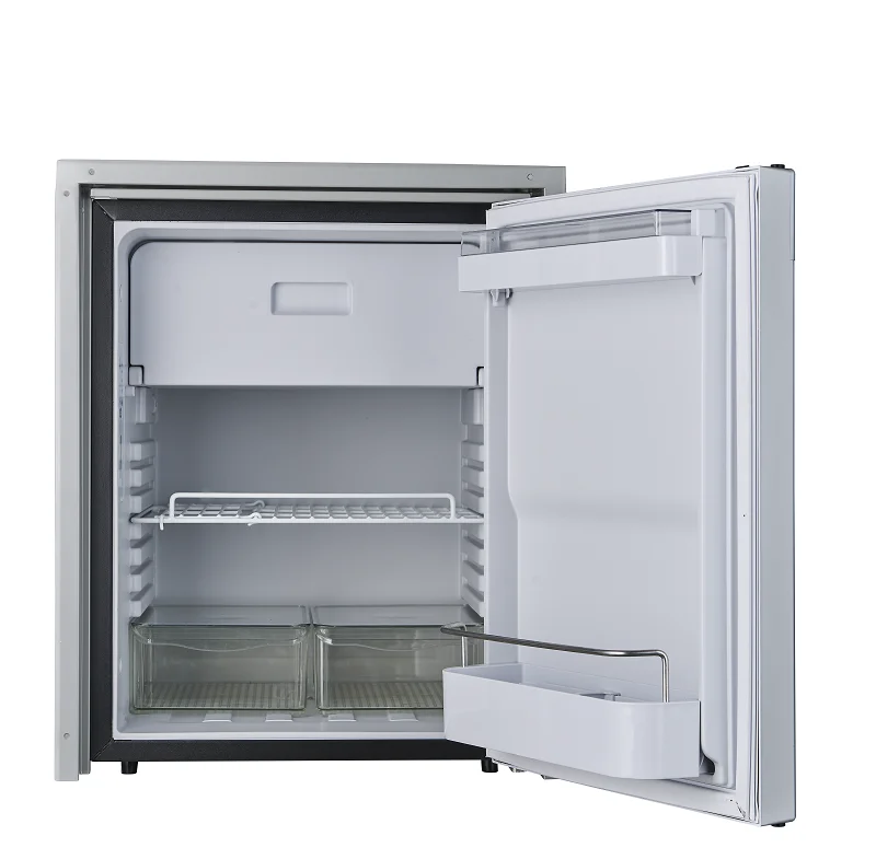 Coolride 80L Yacht Refrigerator 12V/24V Protection Against Corrosion Cover Fridge Freezer Compressor Sliver