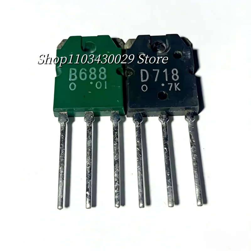 5Pairs(10PCS) New Original 2SB688 B688 + 2SD718 D718 TO-3P 8A 120V PNP + NPN Transistor