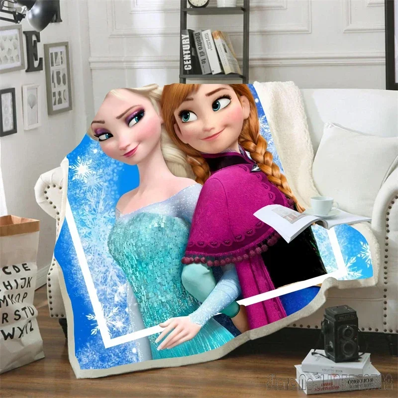 Double Layer Anna Elsa Winter Bed Blankets Disney Princess Frozen Throw for  Blankets Boys Girls Children Gift