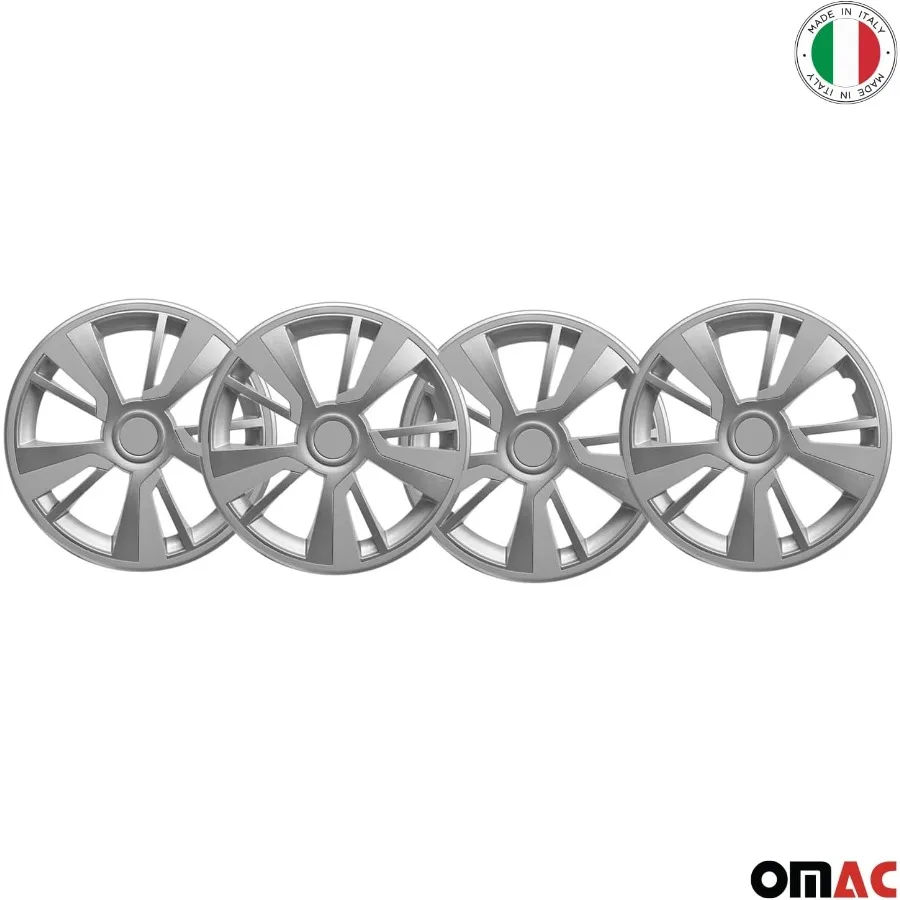 Gris con tapas de buje gris claro Juego de 4 tapas para Rines de 14 cubiertas de rueda premium Juego de cubiertas de llanta R14 de 14 pulgadas Snap On Durab