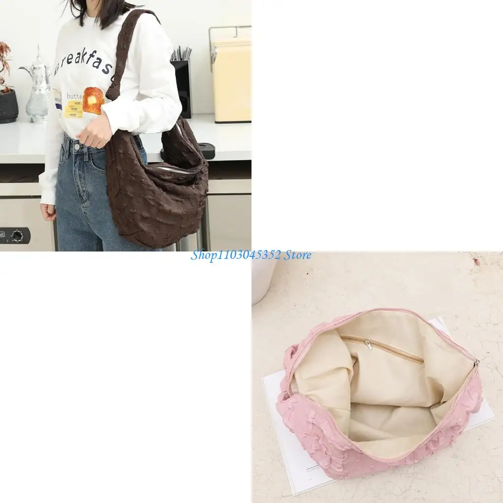 

Холщовая сумка через плечо с завязанным ремешком, однотонная плиссированная сумка на плечо, сумка