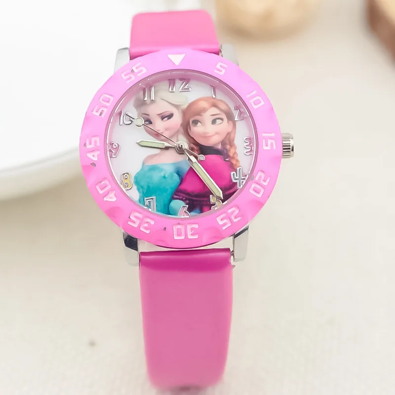 Disney-relojes de Frozen para niñas, bonitos relojes de pulsera luminosos a la moda con dibujos de princesas, regalos de cumpleaños para niños, envío directo