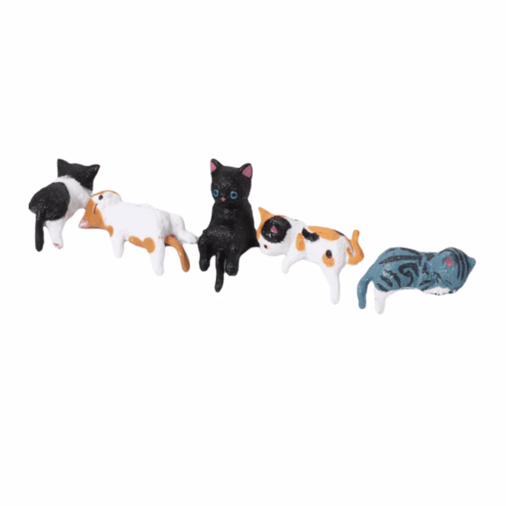 4/5pcs Gift Cute Kitten Decoration Mini Landscape Small Figurine Cat Ornament Funny Style Cat Edge Decoration Living Room
