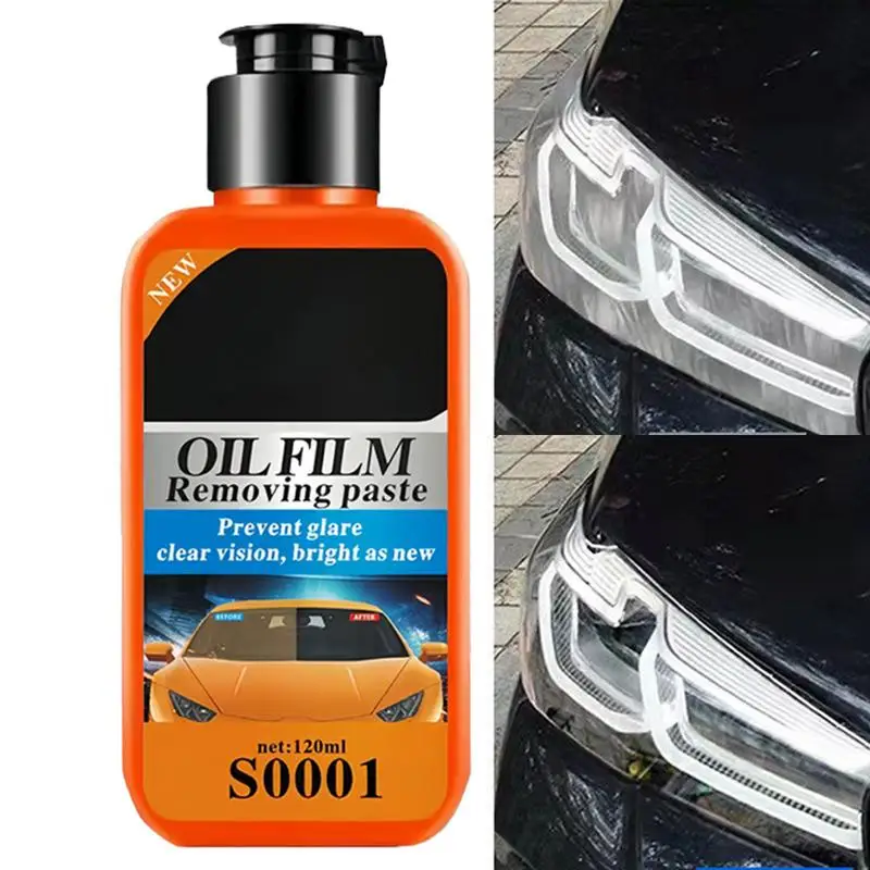 Windshield Oil Film Cleaner 120ml Deep Cleaning Glass Oil Film Remover Car Windshield Oil Film Cleaner Liquid Agent Strong