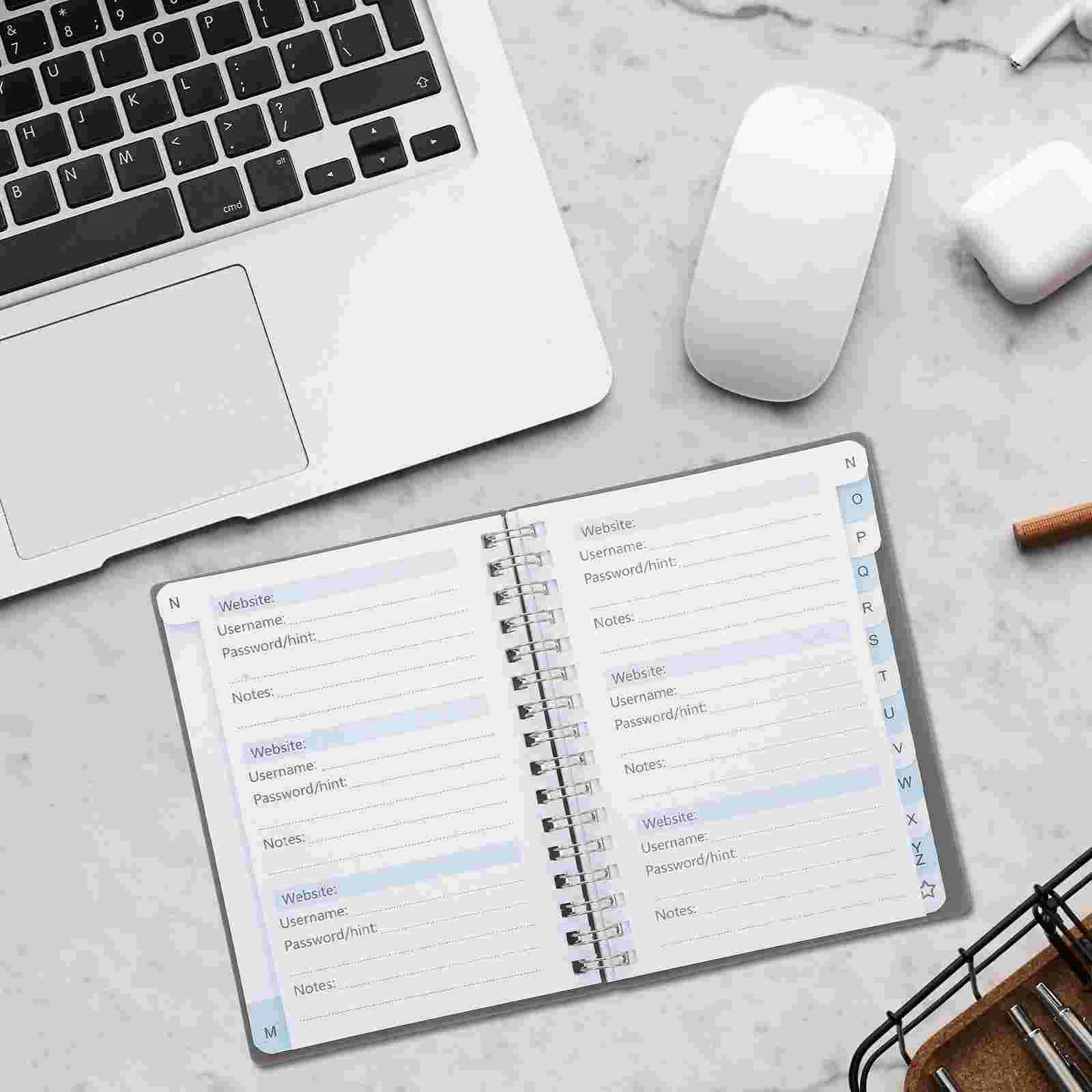Computer Things to Do Notepad Password Book Convenient Address Notebook Coil Small Management Internet Portable Grey
