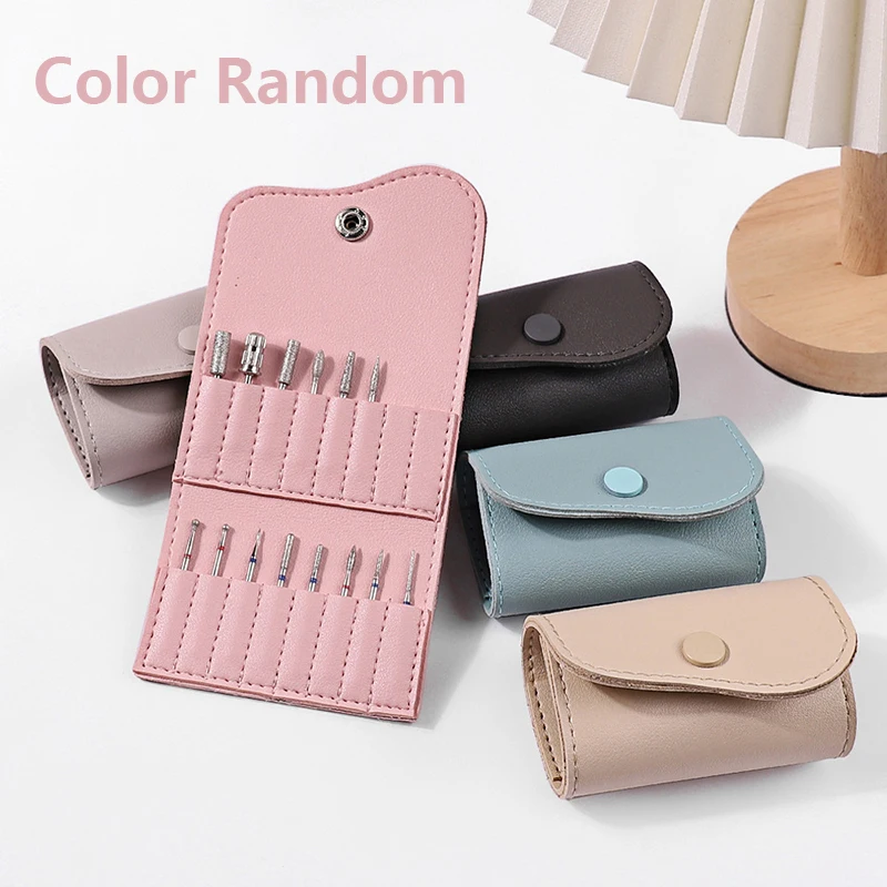 16 Holes Nail Drill Bit Holder Wallet Storage Bag For Manicure Tools Nail Grinding Bits Organizer Holder Manicure Accessories