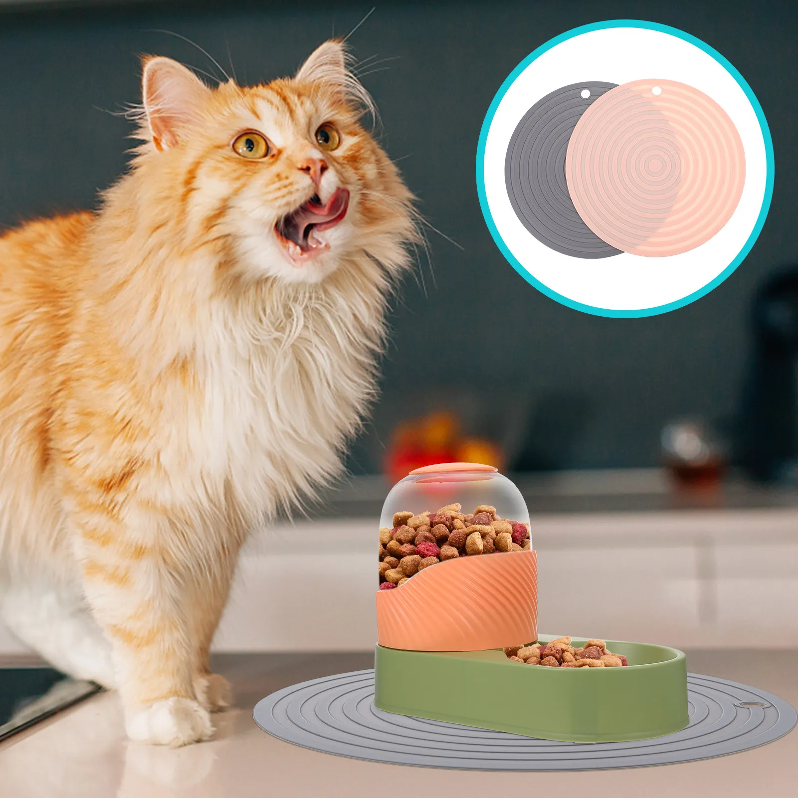 2Pcs Silicone Pet Food Mats High-Performance Heat Resistant Placemats for Pet Bowls Floor Protection Anti-Scalding Food Bowl