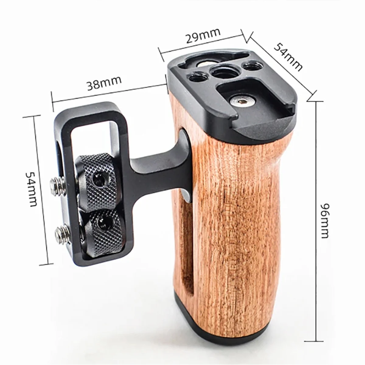 Camera Side Handle Grip for Sony/Canon/Nikon DSLR Camera Cage Left Right Side Wooden Handgrip with Cold