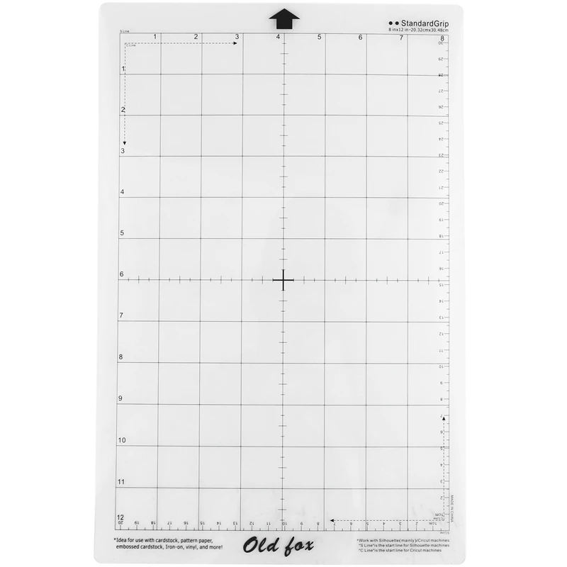 12Pcs Cutting Mat Adhesive Mat With Measuring Grid 8 By 12-Inch For Silhouette Cameo Cricut Explore Plotter Machine