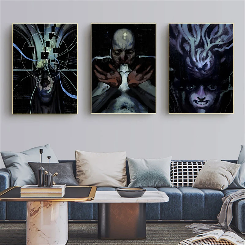 Abstract Horror Disco Elysium Game Portrait Canvas Painting Posters and Prints Wall Art Pictures for Living Room Home Decoration