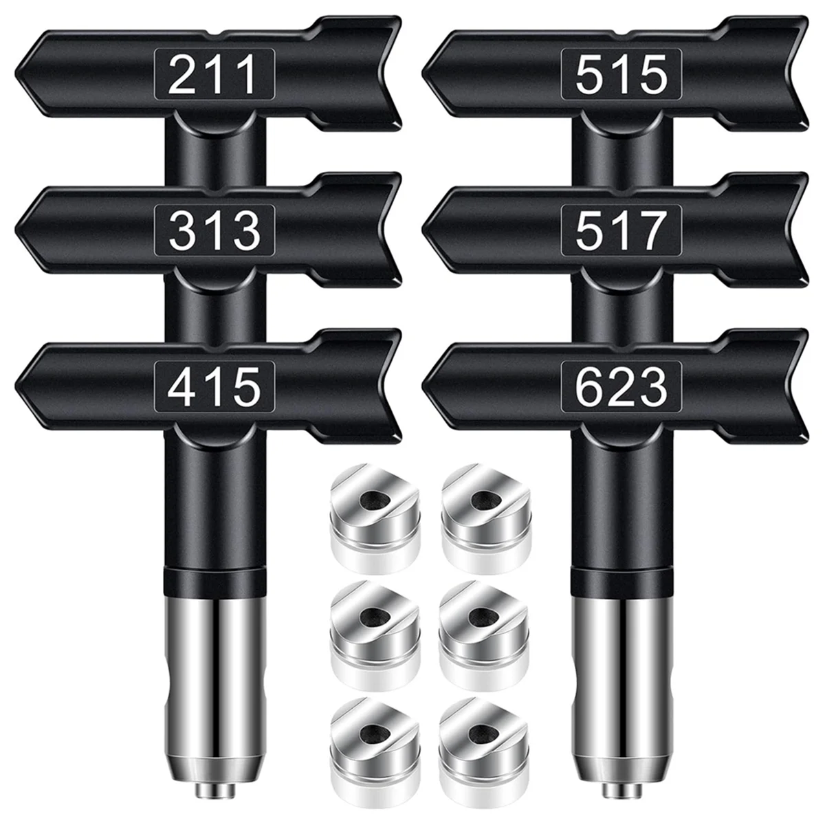 ABKO-Sprayer Tips,6Pcs Airless Paint Sprayer Tips Reversible Sprayer Tips for Airless Paint Sprayer Machine Sprayer Nozzles