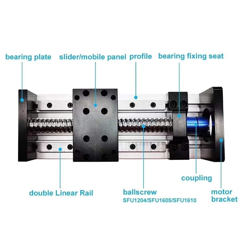 CNC Gantry 3-Axis XYZ Stage Table Ball Screw Linear Guide Rail Robotic Arm Router With Nema23 2Nm Stepper Motor DM556 Drive