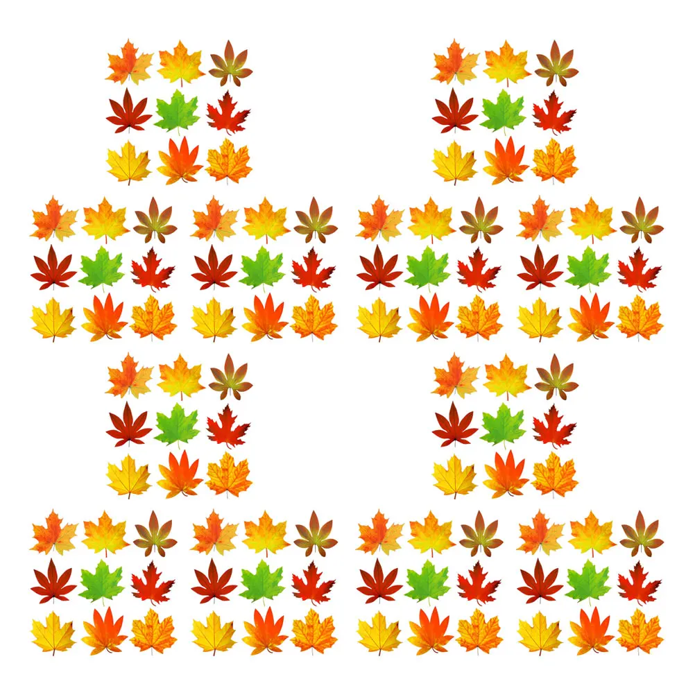 

135 Pcs Maple Leaf Decors Happy Thanksgiving Decorations Fall Festival Leaves Cutout Autumn Bulletin Board Decorative