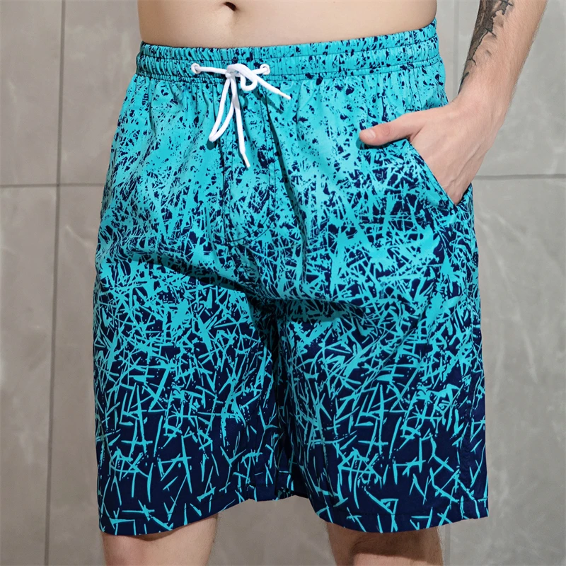 Harjauku Abstract Line Pattern Board Shorts 3D Printing Men\'s Outdoor Leisure Sportswear Gym Shorts Male Swim Trunks Clothing