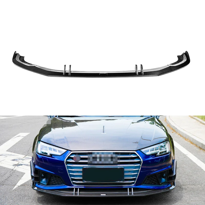 Real Carbon fiber bumper Lip decoration For Audi S4 A4L Sline 2019 2020 Front Bumper Lip Spoiler splitter