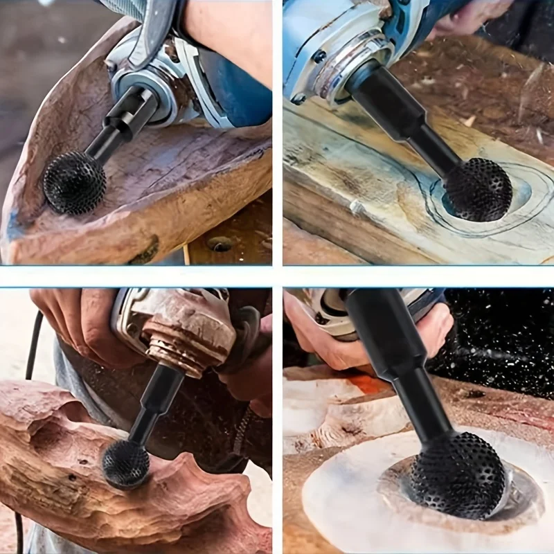 검은색 나무 라벨 버 조각용 나무 라스프 연마 헤드 원형 파일 목재 그라인더 부착물