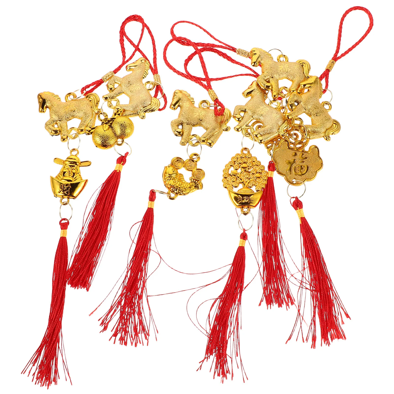 12 قطعة قلادة الحصان الصغيرة 2026 السنة الصينية الجديدة جدار ديكور محظوظ شرابة سحر للمنزل مهرجان الربيع معلقة حلية فنغ #4