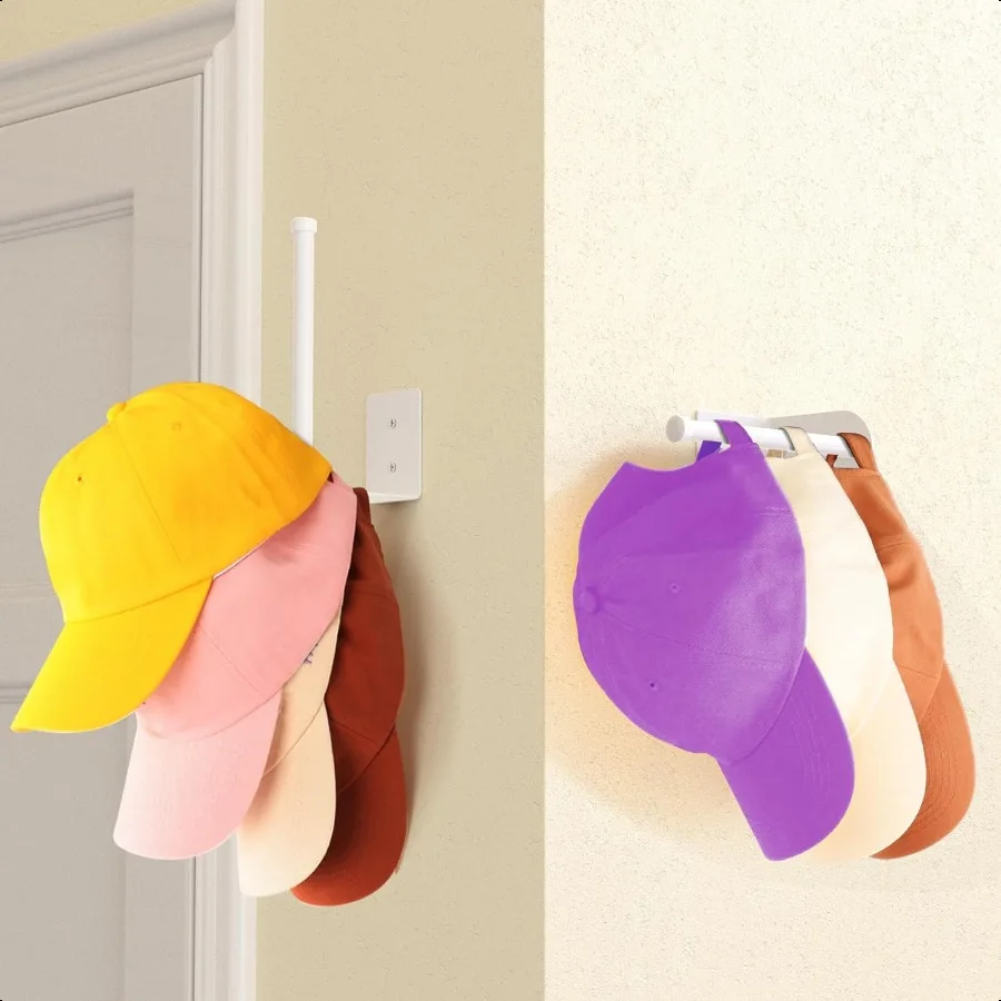 Confezione da 2 porta cappelli per berretti da baseball Organizzatore per cappelli in acciaio inossidabile per berretto da baseball Porta cappelli Organizzatore di stoccaggio Appendiabiti Stron