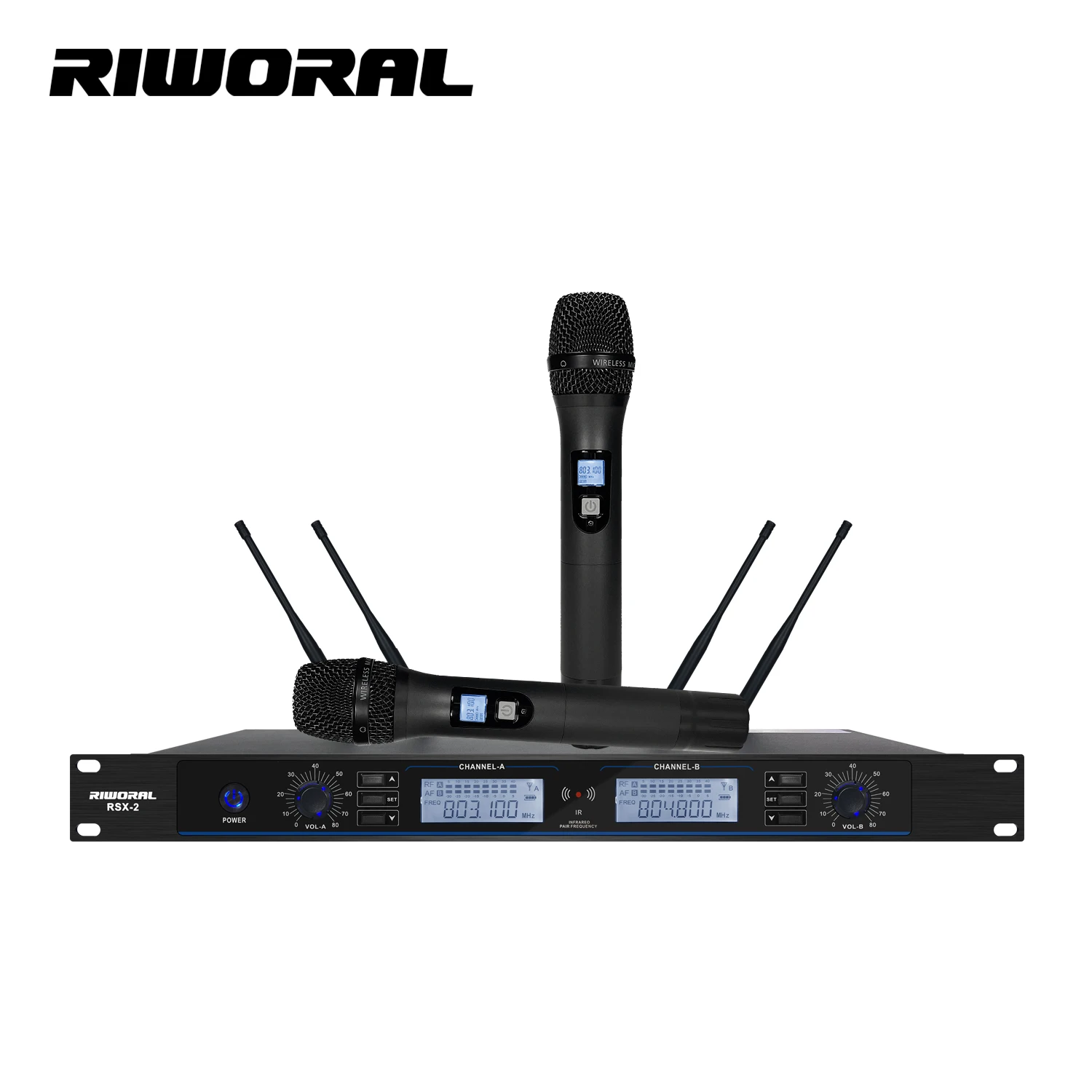 RSX-2 Professional four-antenna two-channel wireless microphone UHF handheld microphone for karaoke